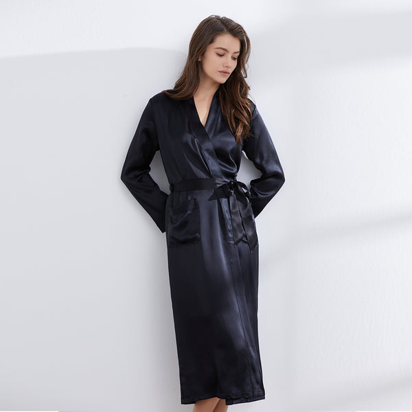 22 Momme Classic Full Length Silk Robe