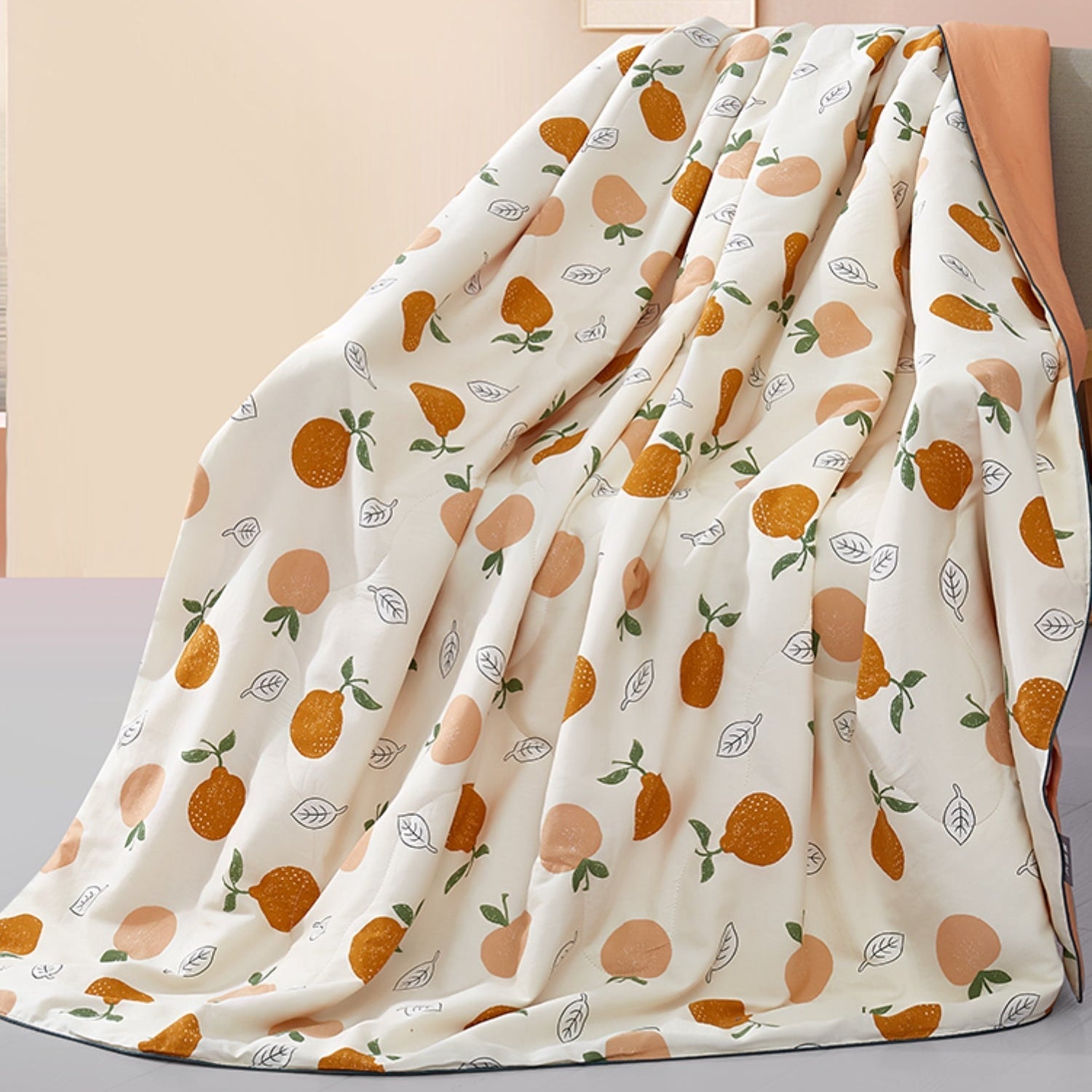 Orange Silk Cooling Blanket