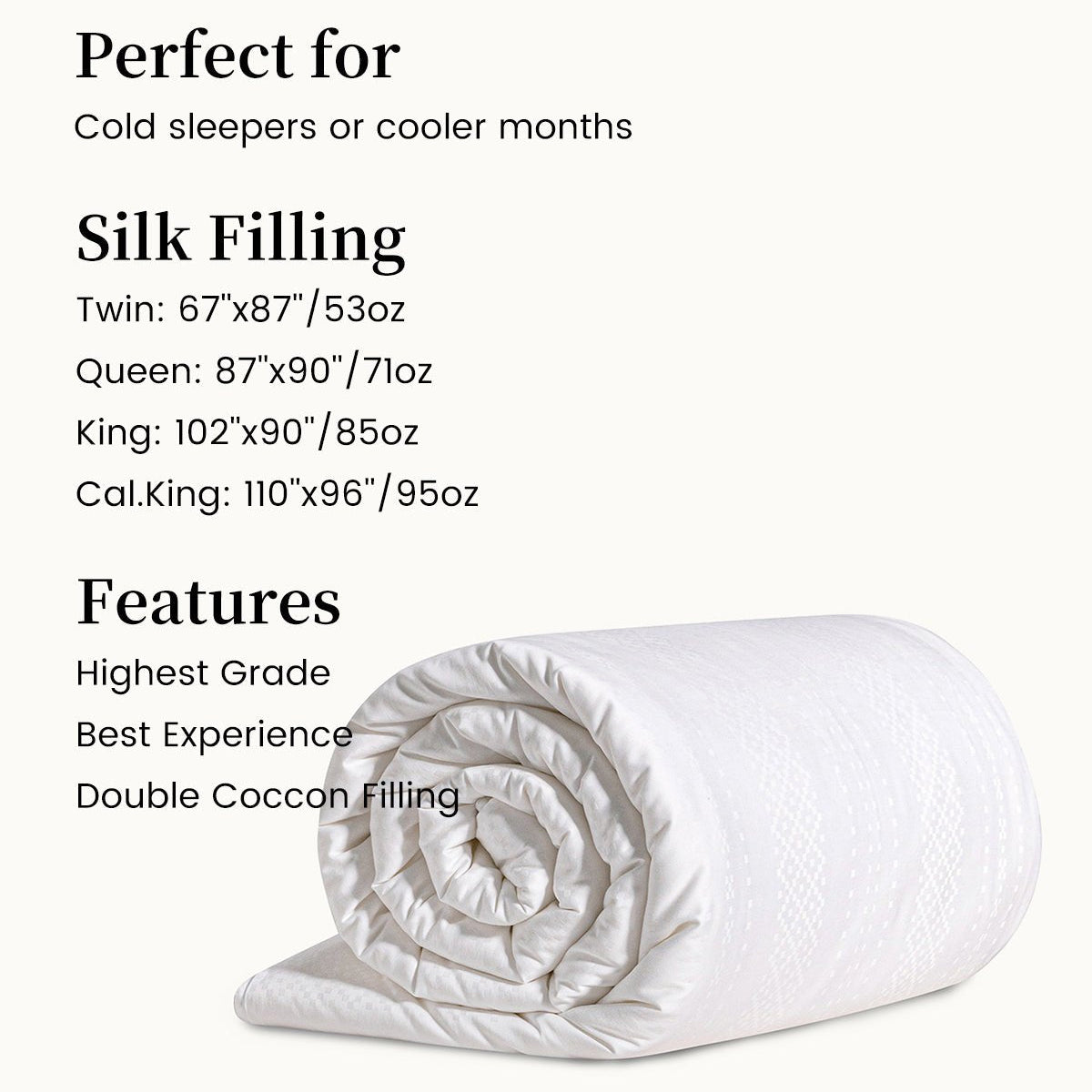 Winter 7A Mulberry Silk Filled Comforter