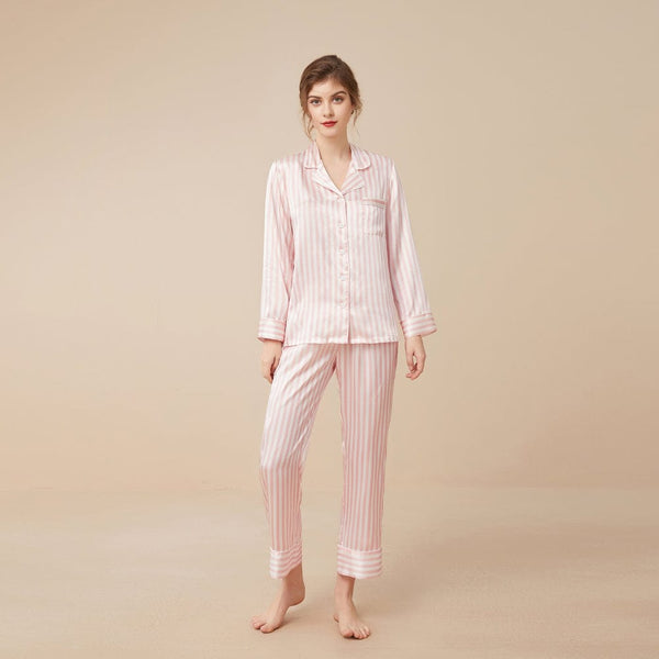 19 Momme Classic Striped Silk Pajamas Set - THXSILK