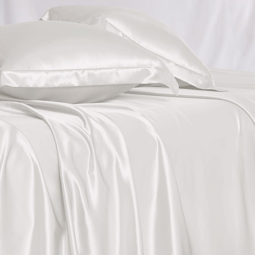 white silk bedding set