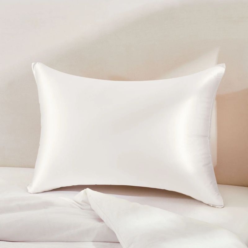 white silk pillowcase