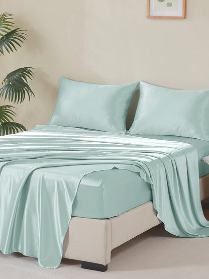 25 Momme Blue 100 Silk Sheet Set