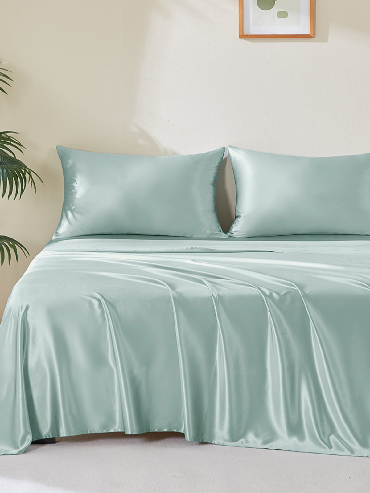 25 Momme Blue 100 Silk Sheet Set