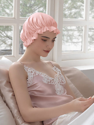 Adjustable Mulberry Silk Sleep Cap with Elastic Band