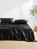 19 Momme Black Silk Sheet Set