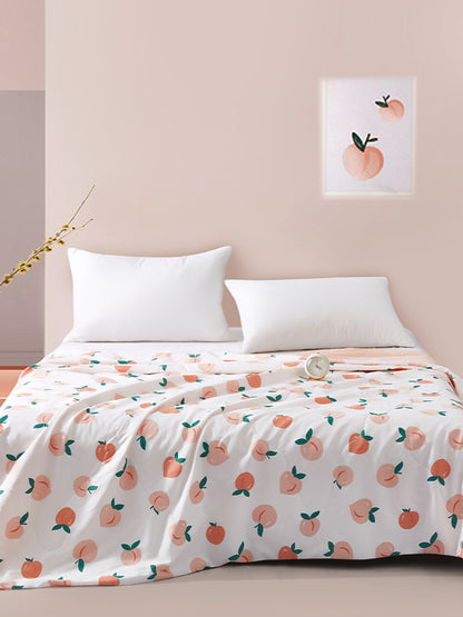 Peach Pattern Summer Washable Silk Blanket