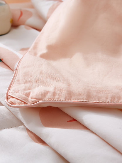 Peach Pattern Summer Washable Silk Blanket