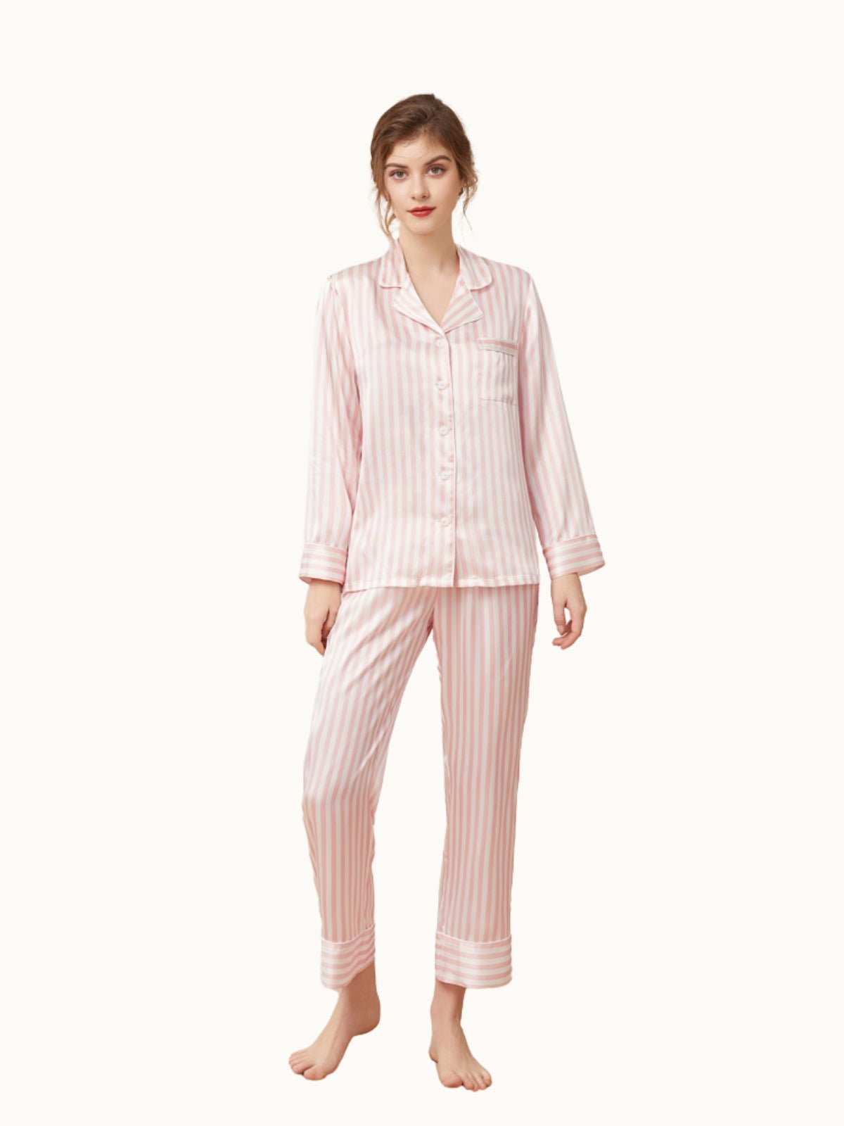 Classic Striped Mulberry Silk Pajama Set