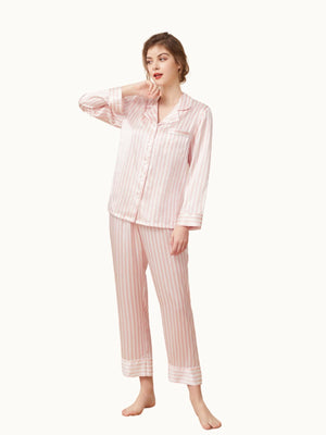 Classic Striped Mulberry Silk Pajama Set
