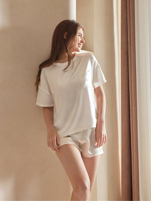 Relaxed Mulberry Silk Tee Set