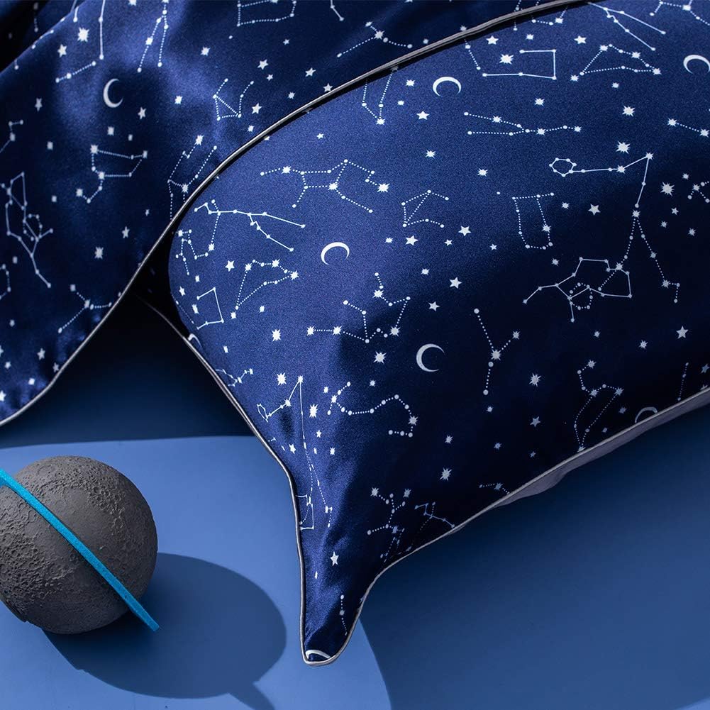 Zodiac Soft Silk Pillowcase &amp; Eye Mask Set