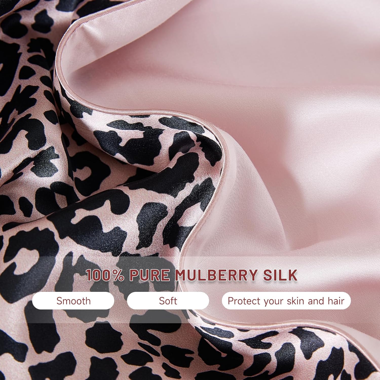Leopard Soft Silk Pillowcase &amp; Eye Mask Set