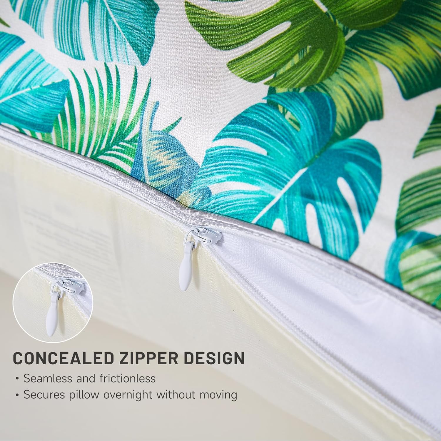 Monstera Soft Silk Pillowcase &amp; Eye Mask Set