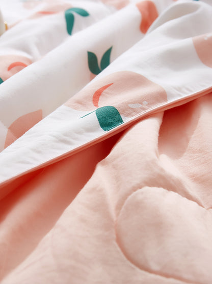 Peach Pattern Summer Washable Silk Blanket