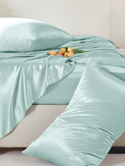 25 Momme Blue 100 Silk Sheet Set