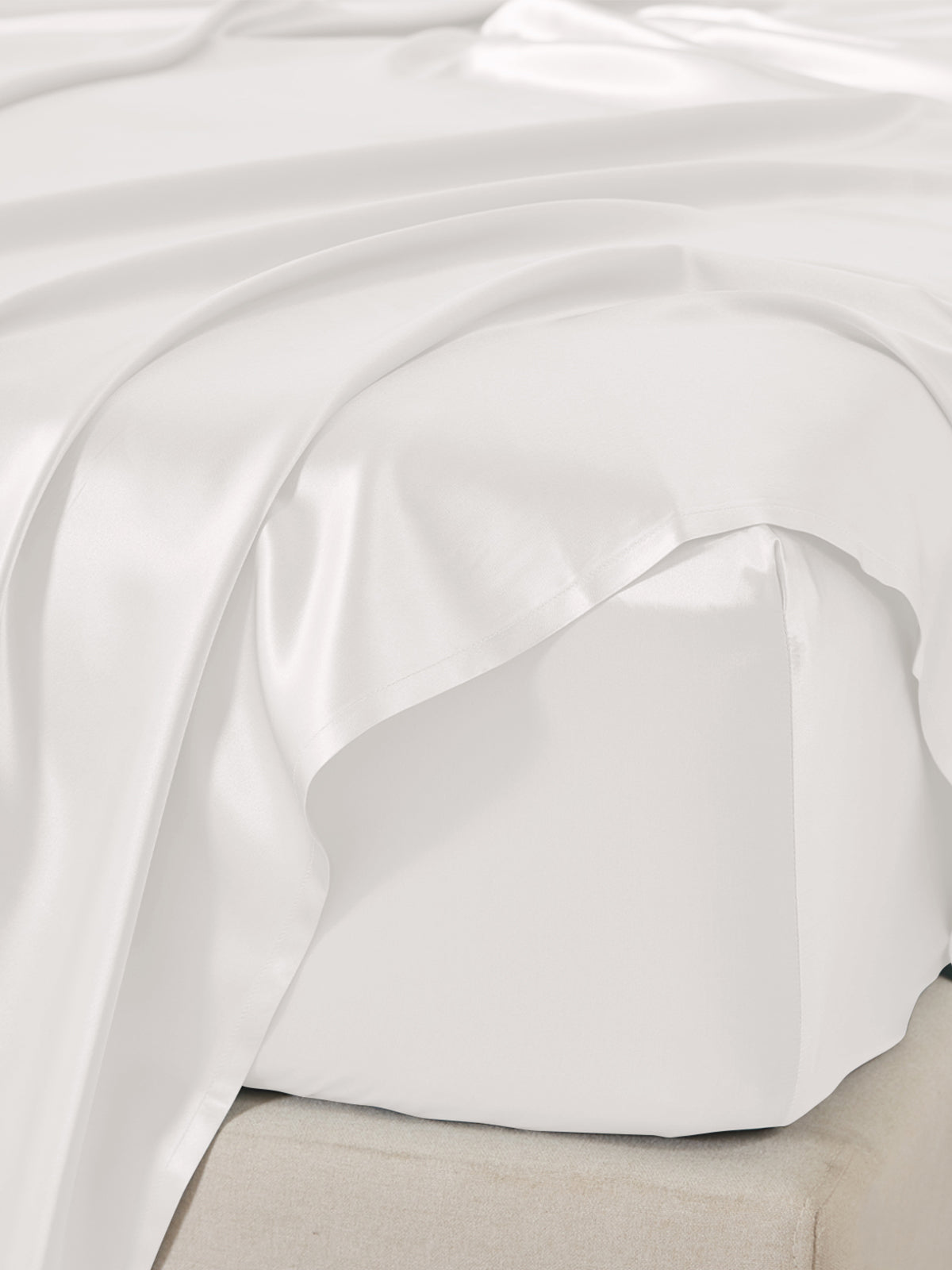 25 Momme White Silk Sheet Set