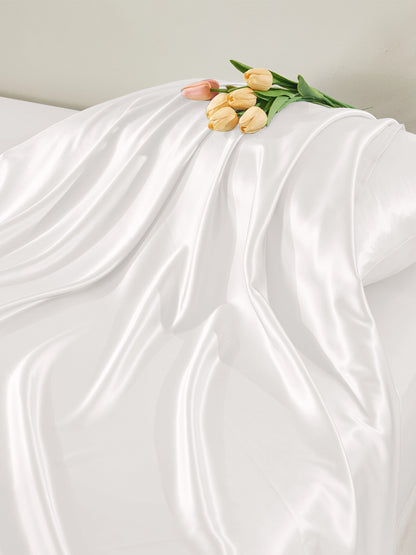 25 Momme White Silk Sheet Set