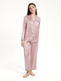 19 Momme V Neck Long Classic Silk Pajamas Set