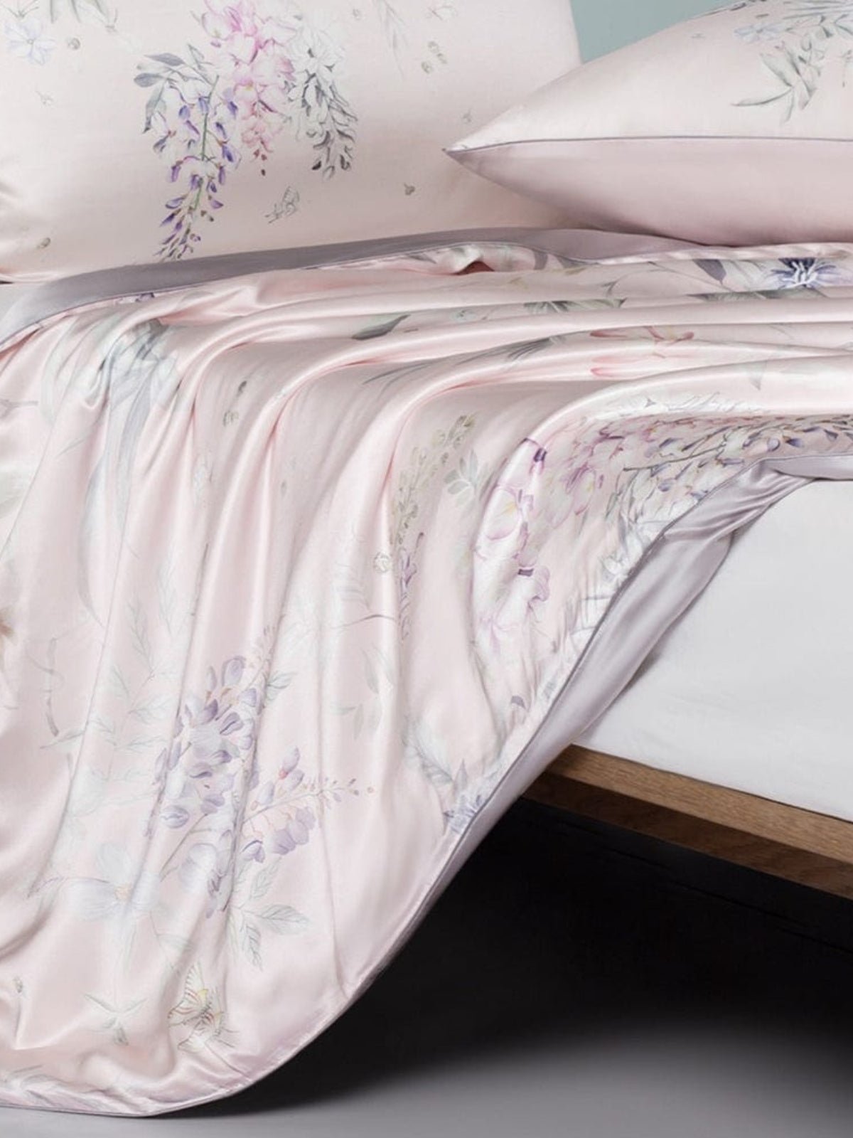 Floral Print Silk Cooling Blanket Filled with 100% Mulberry Silk - THXSILK6956010004153