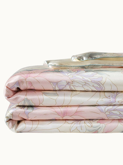Floral Print Silk Cooling Blanket Filled with 100% Mulberry Silk - THXSILK6956010010901
