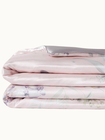 Floral Print Silk Cooling Blanket Filled with 100% Mulberry Silk - THXSILK6956010004153
