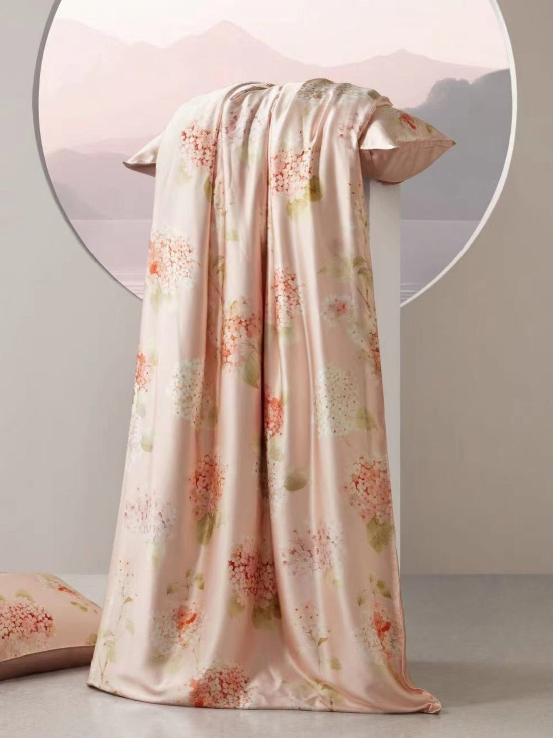 Floral Print Silk Cooling Blanket Filled with 100% Mulberry Silk - THXSILK151825198503