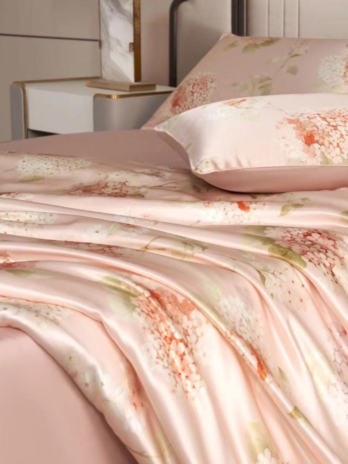 Floral Print Silk Cooling Blanket Filled with 100% Mulberry Silk - THXSILK151825198503