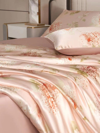 Floral Print Silk Cooling Blanket Filled with 100% Mulberry Silk - THXSILK151825198503