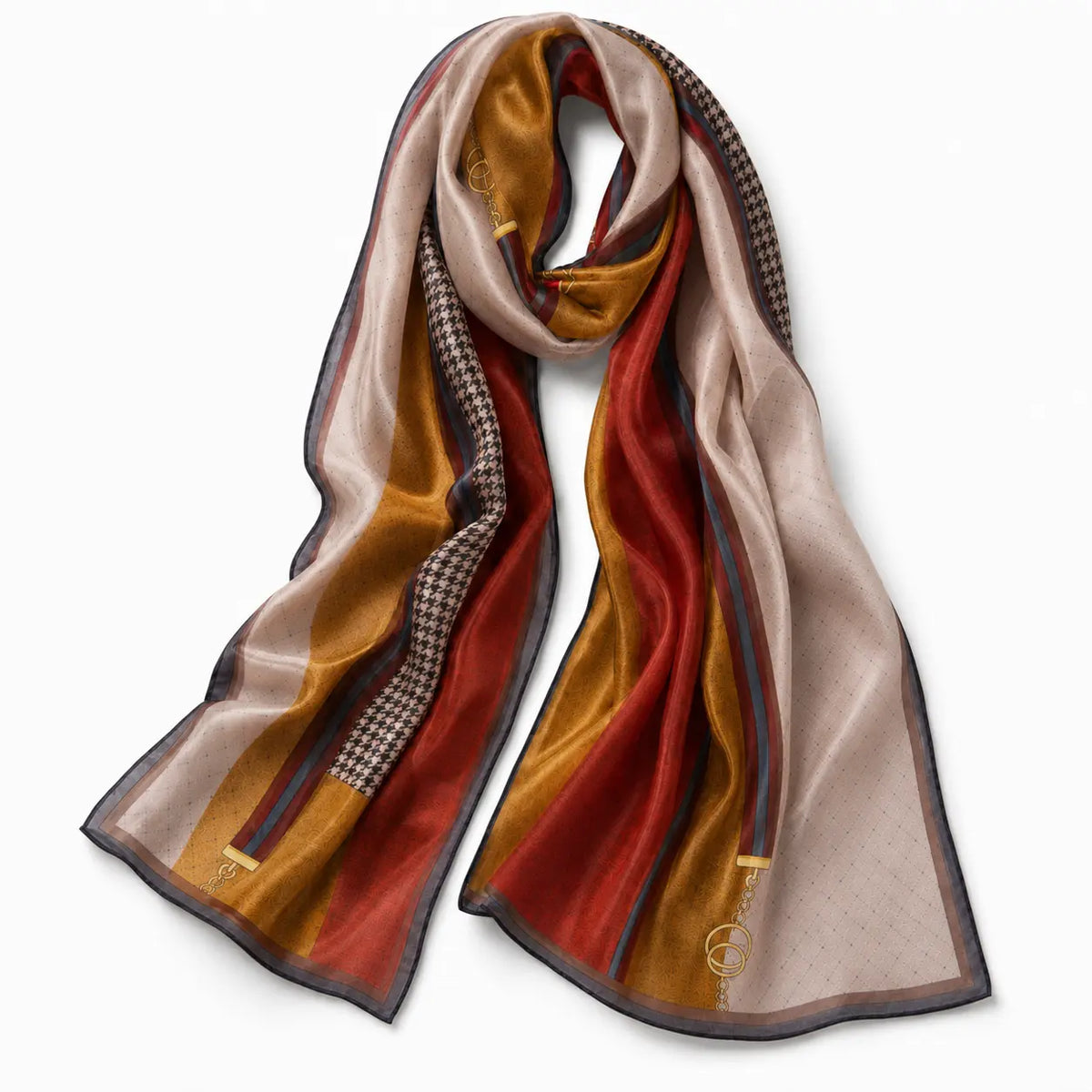 Lightweight Herringbone Mulberry Silk Long Scarf