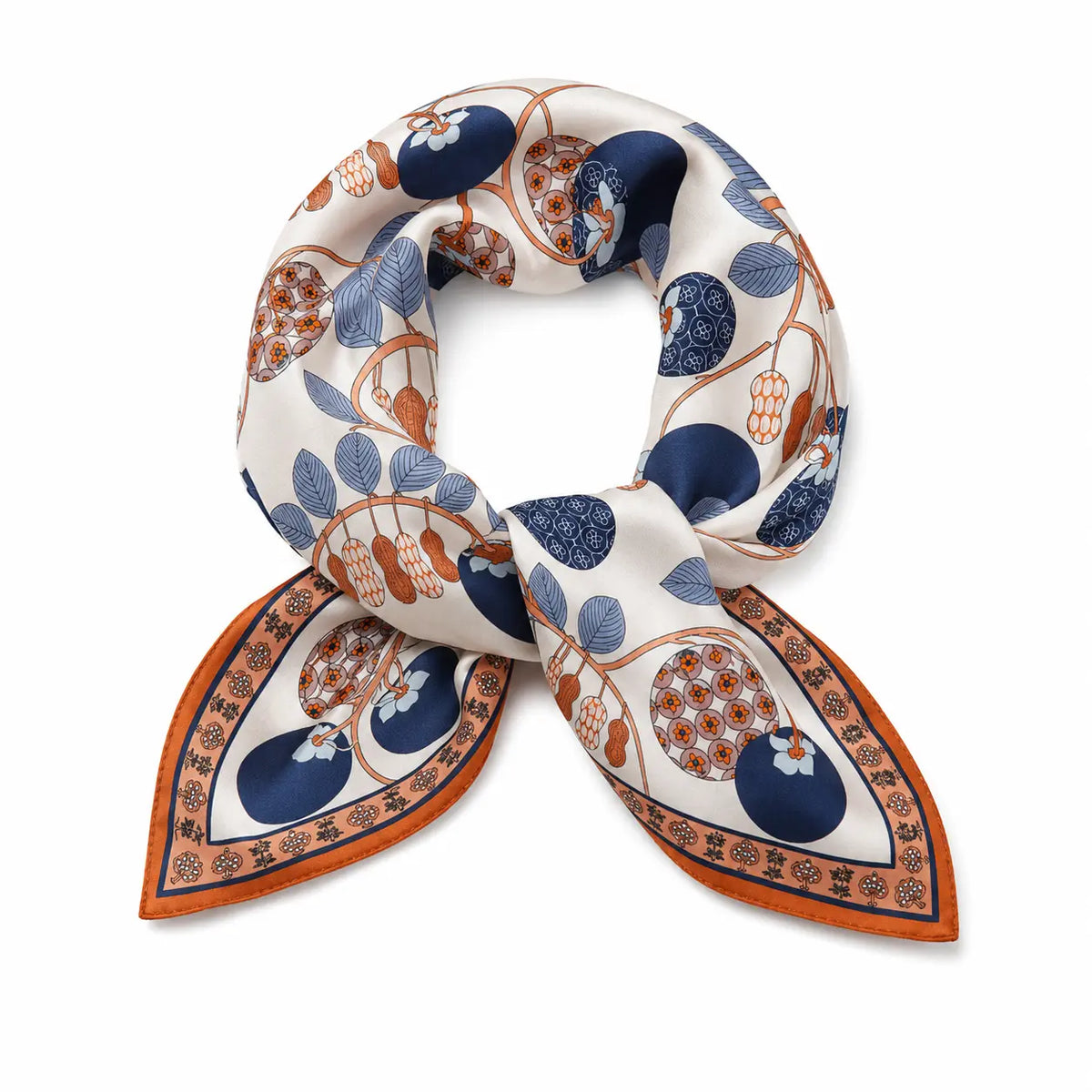 Orchard Print Mulberry Silk Square Scarf