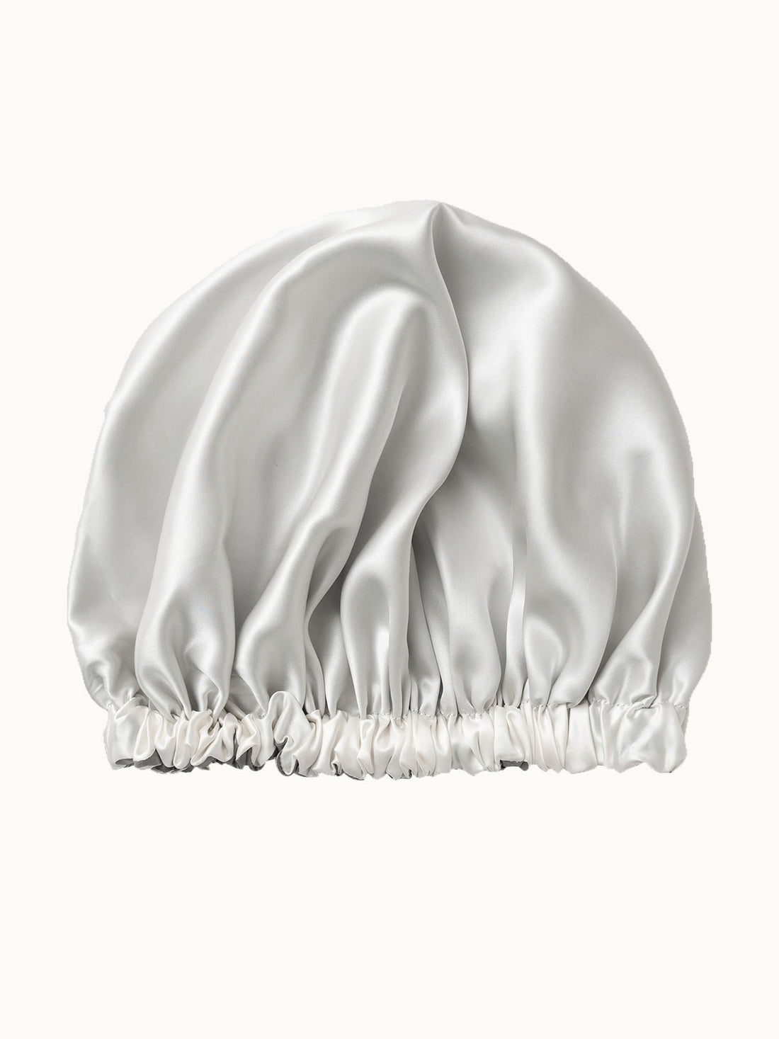 Pearl White Double Layers Silk Bonnet - THXSILK50370817522