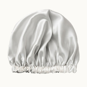 Pearl White Double Layers Silk Bonnet