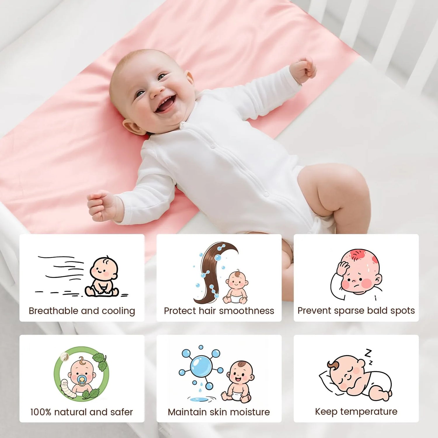 Pure Mulberry Silk Sleeve for Crib &amp; Bassinet