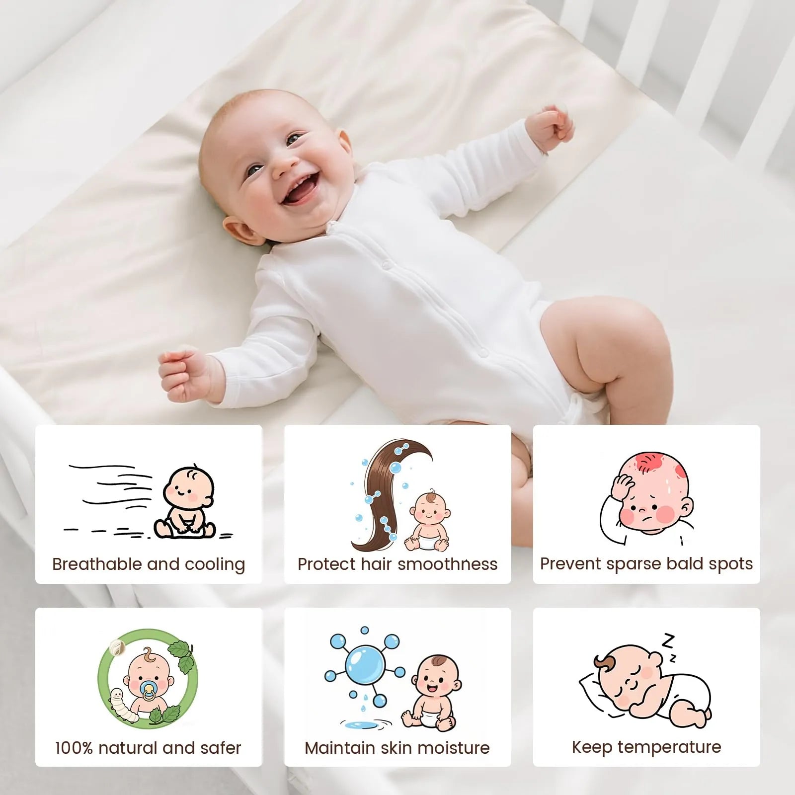Pure Mulberry Silk Sleeve for Crib &amp; Bassinet