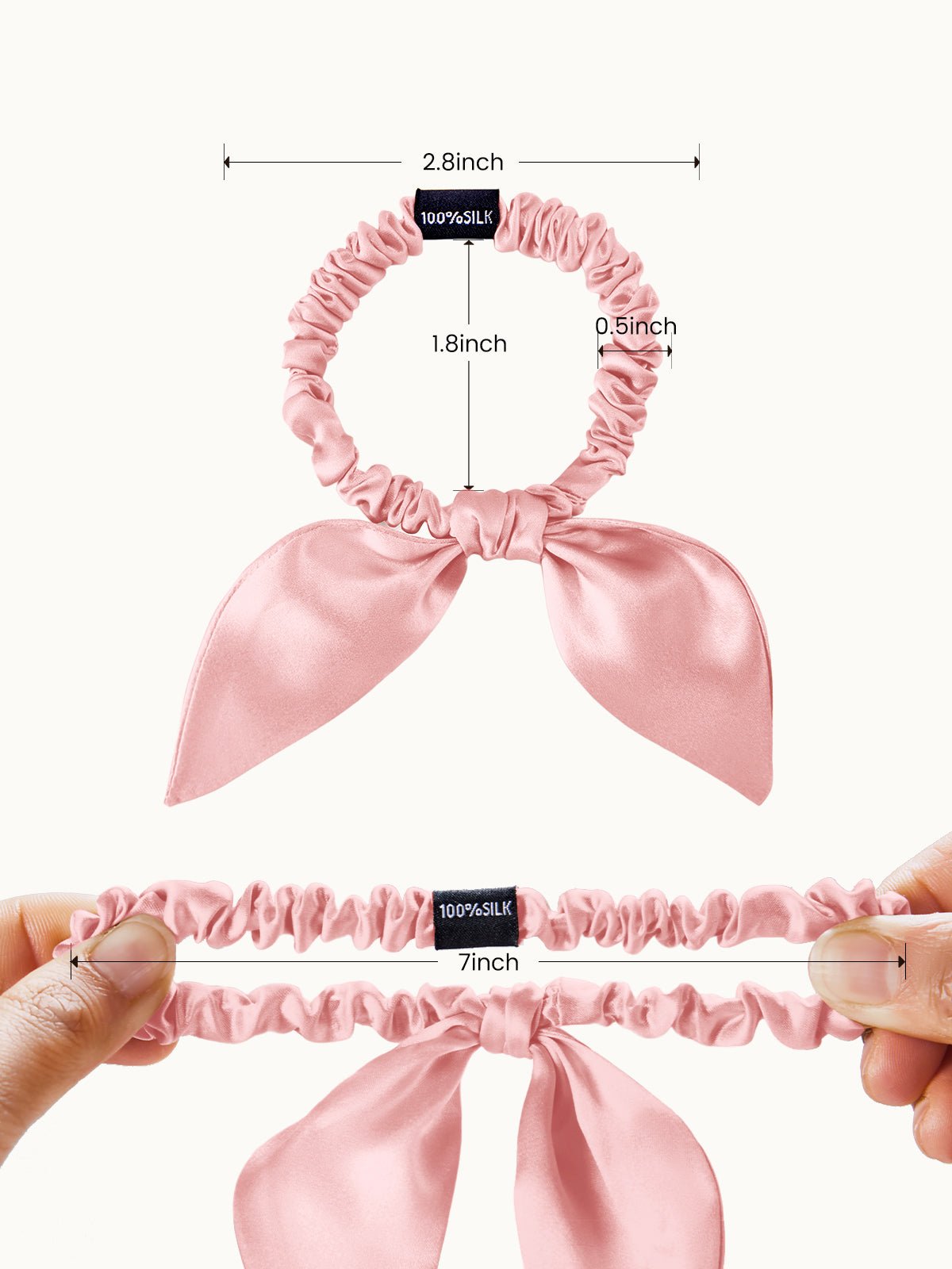 Skinny Silk Bow Hair Scrunchies Set (3 Pack ) - THXSILKHDJX002