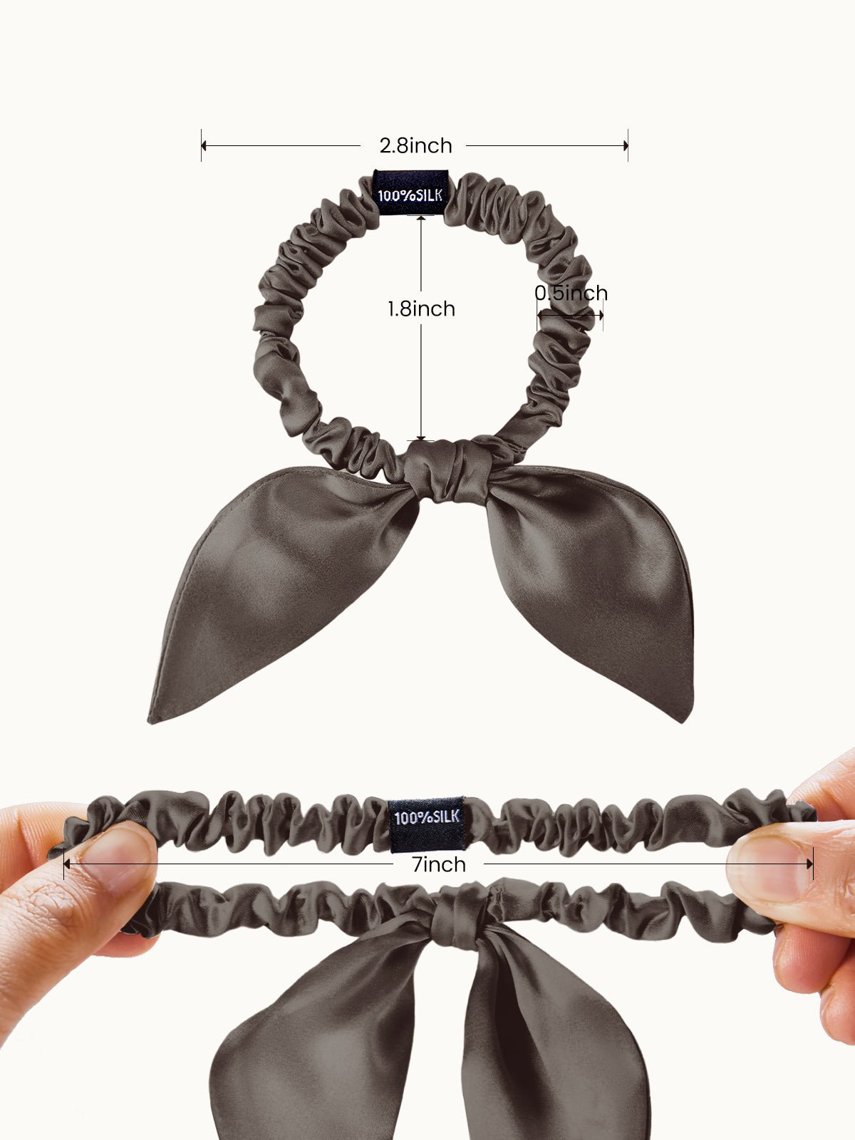 Skinny Silk Bow Hair Scrunchies Set (3 Pack ) - THXSILKHDJX001