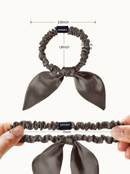 Skinny Silk Bow Hair Scrunchies Set (3 Pack ) - THXSILKHDJX001