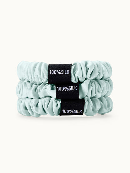Skinny Silk Scrunchies Set (3 Pack) - THXSILK955881504998