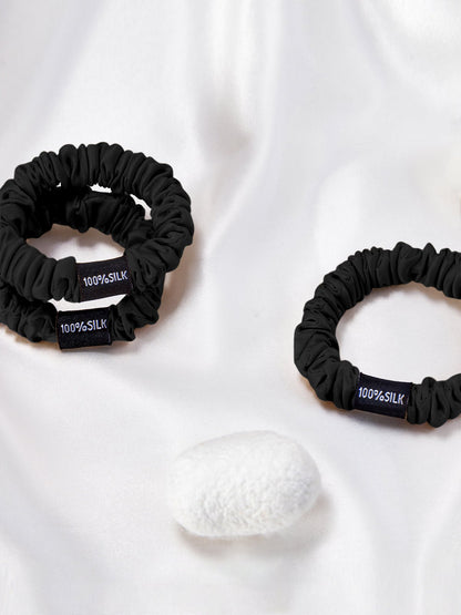 Skinny Silk Scrunchies Set (3 Pack) - THXSILK955881193098