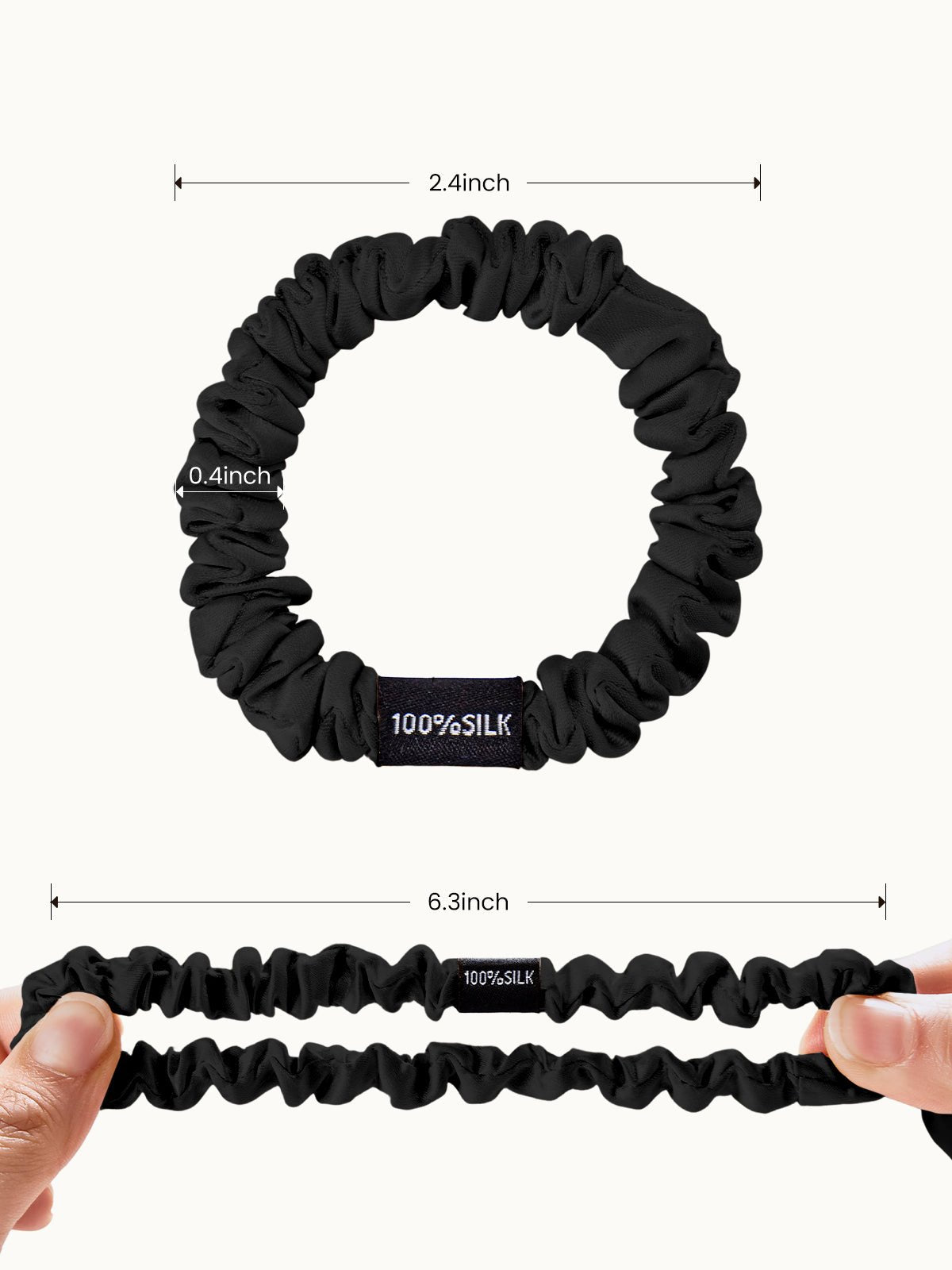 Skinny Silk Scrunchies Set (3 Pack) - THXSILK955881193098