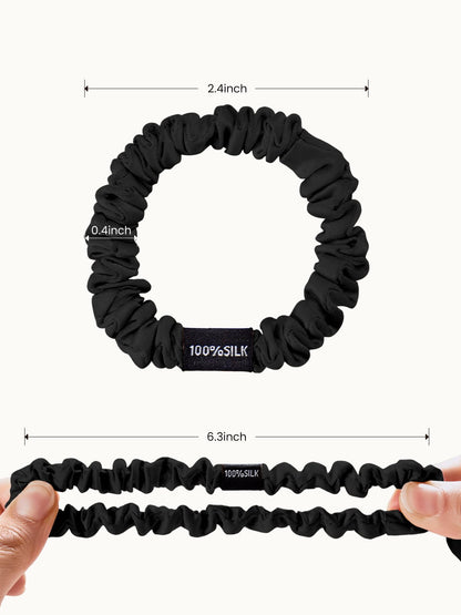 Skinny Silk Scrunchies Set (3 Pack) - THXSILK955881193098