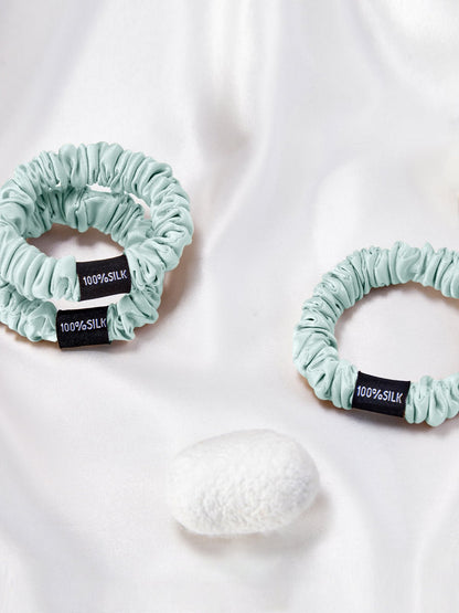 Skinny Silk Scrunchies Set (3 Pack) - THXSILK955881504998