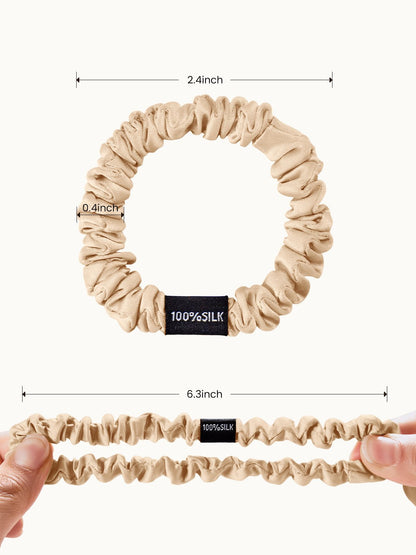 Skinny Silk Scrunchies Set (3 Pack) - THXSILK955881700498