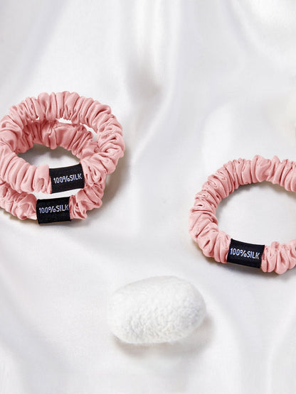 Skinny Silk Scrunchies Set (3 Pack) - THXSILK955881422098