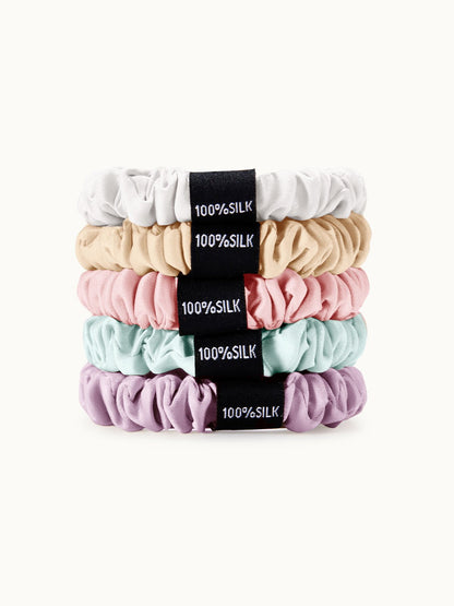 Skinny Silk Scrunchies Set (5 Pack) - THXSILK955882A14898