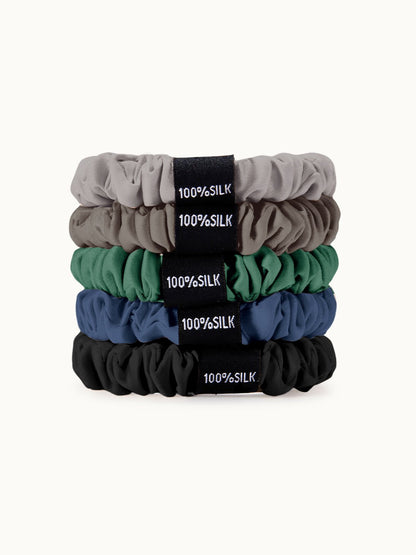 Skinny Silk Scrunchies Set (5 Pack) - THXSILK955882A14798