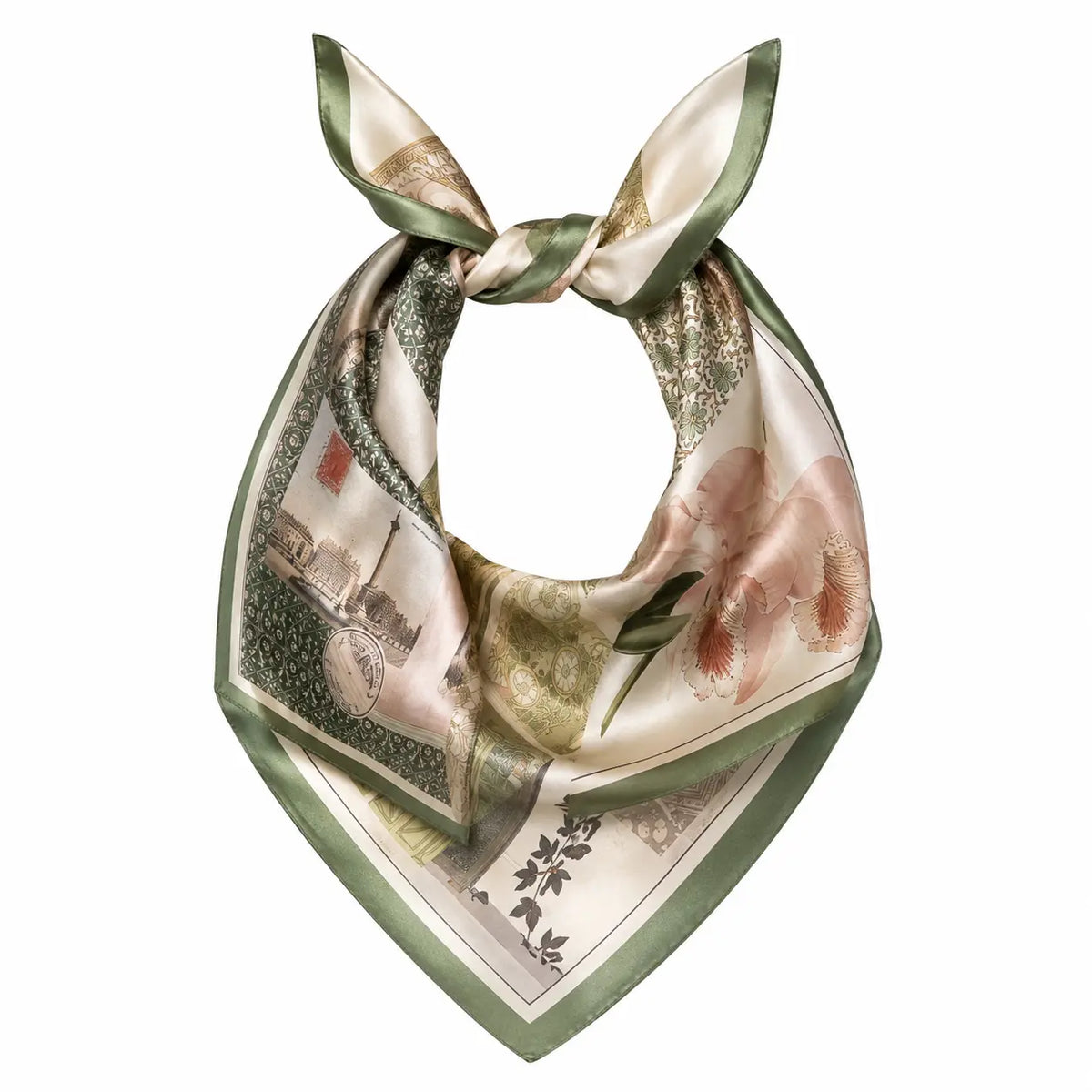 Printed Mulberry Silk Medium Square Scarf
