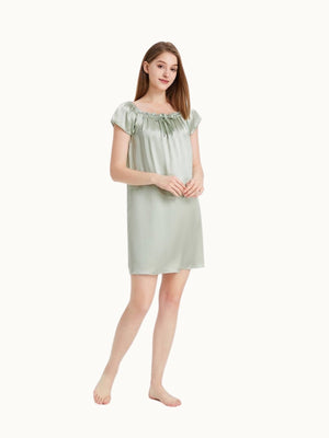 Soft Ruffle Mulberry Silk Chemise