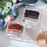 100% Pure Mulberry Silk Hair Scrunchies - Set of 5 Skinny Hair Ties